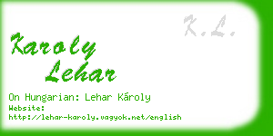karoly lehar business card
